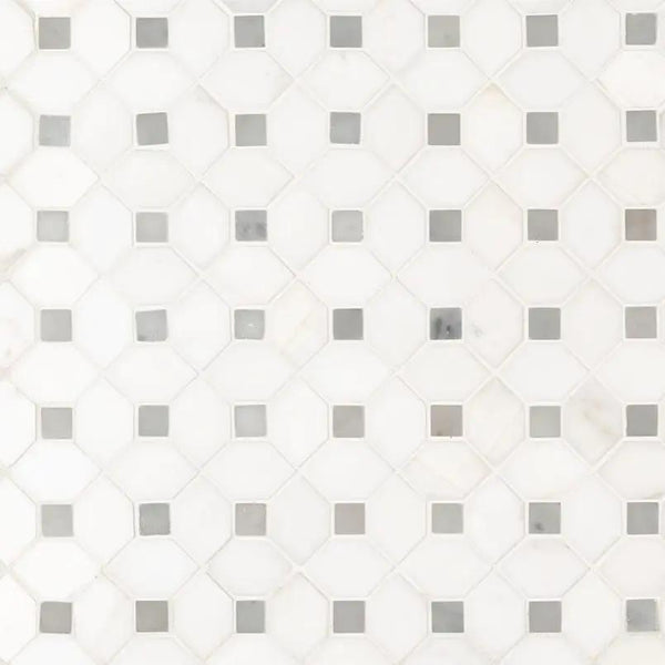 Bianco Dolomite Polished Pattern Marble Mosaics DOTP