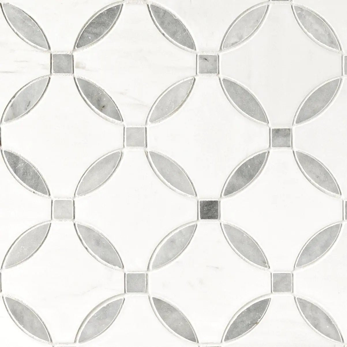 Bianco Dolomite Lola Polished Pattern Marble Mosaics by MSI Surfaces