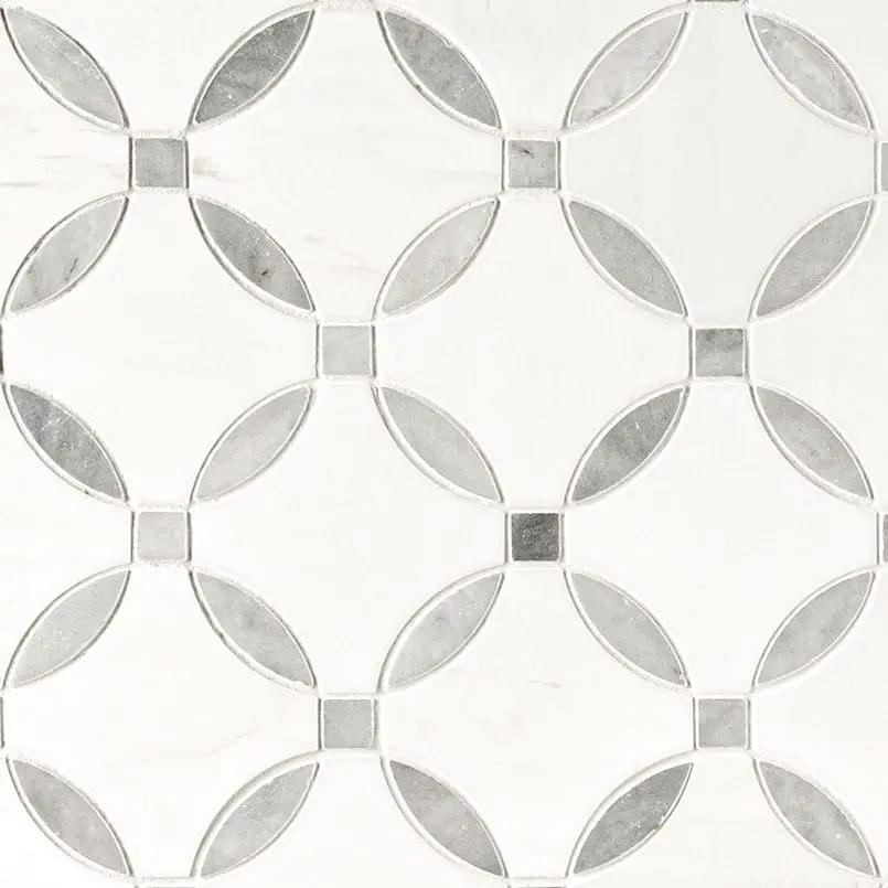Bianco Dolomite Lola Polished Pattern Marble Mosaics by MSI Surfaces