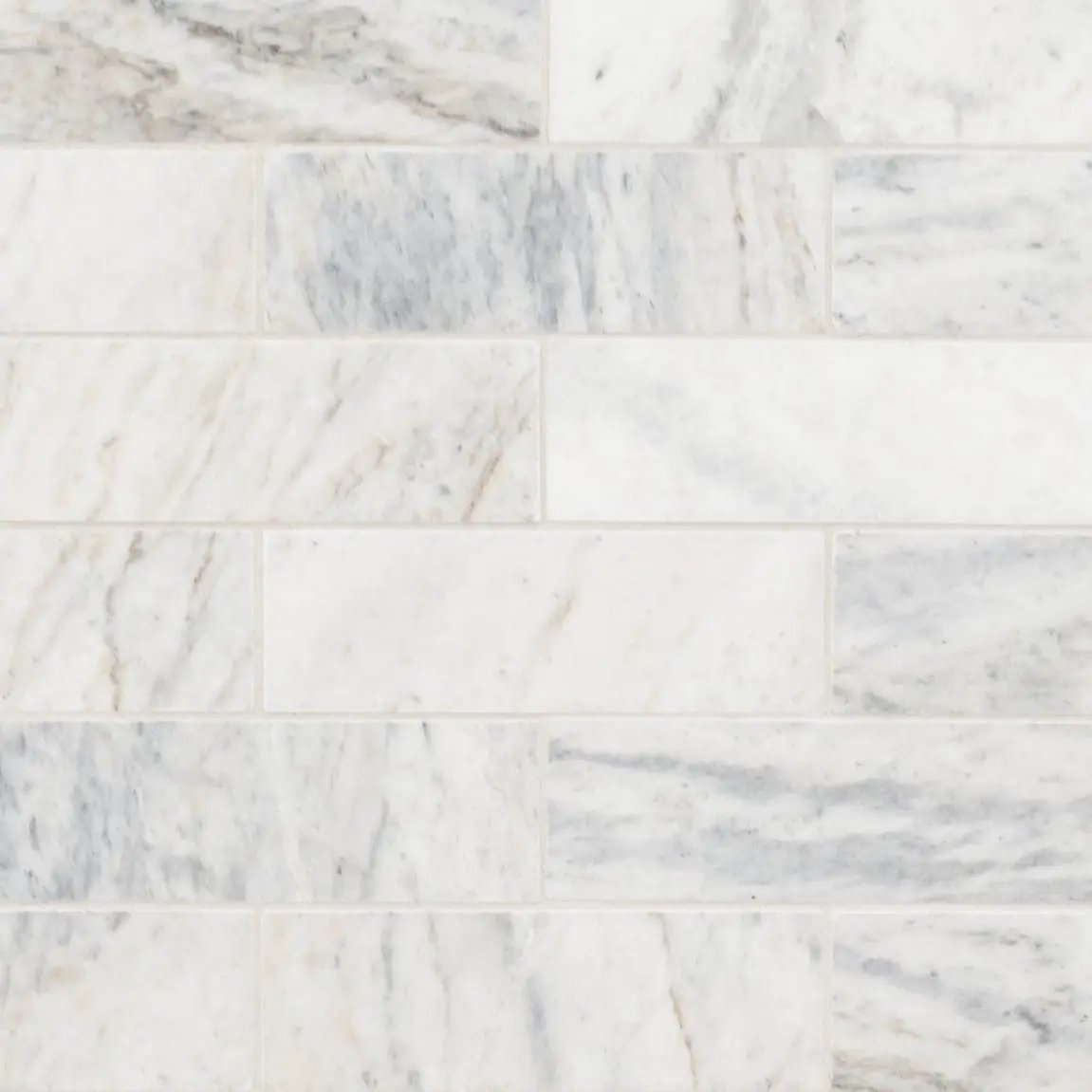 Capri Blue Honed Subway Tile 2x6 Marble Mosaics close up