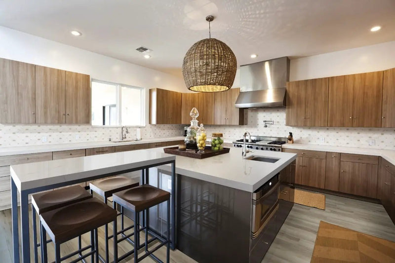 Cecily Pattern Polished Marble Mosaics in a finished room