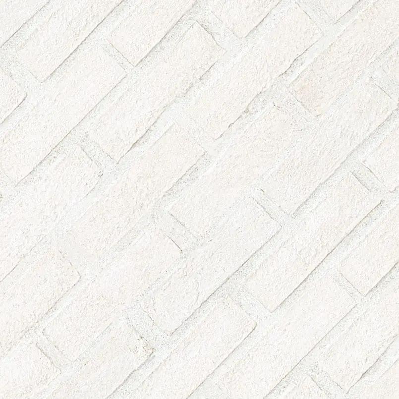 Alpine White Clay Brick 2.25x7.5 Natural Mosaics angled view