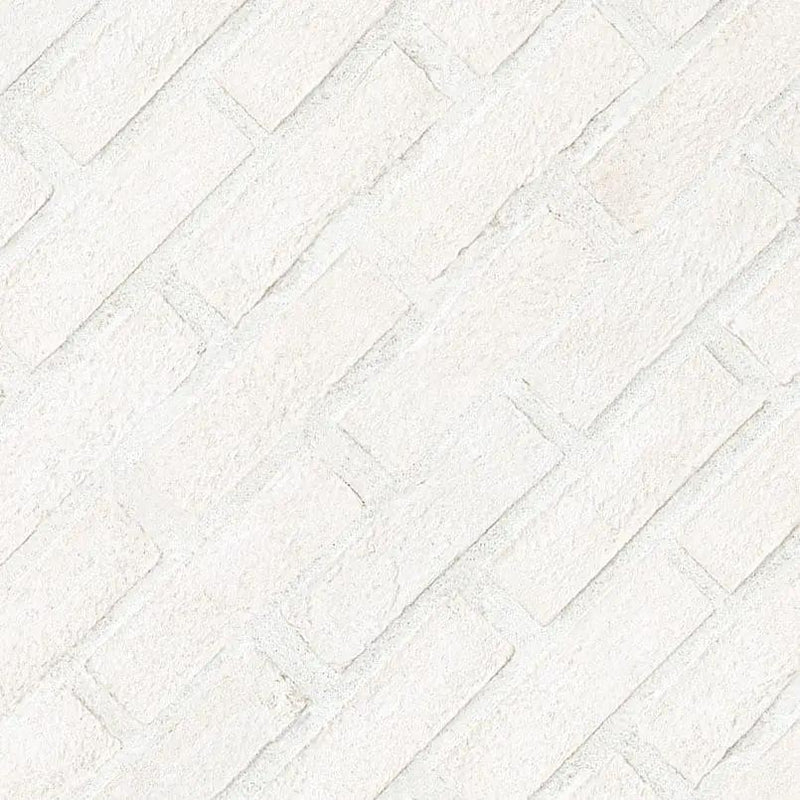 Alpine White Clay Brick 2.25x7.5 Natural Mosaics angled view