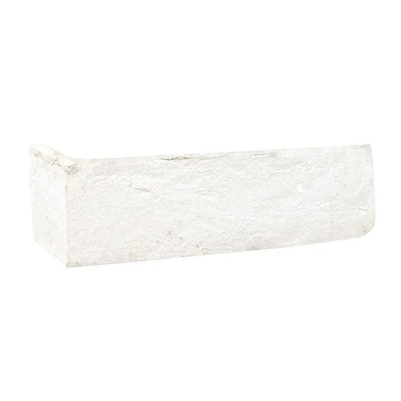 Alpine White Clay Brick 2.25x7.5 Natural Corner Mosaics 2.25x10.75 close up