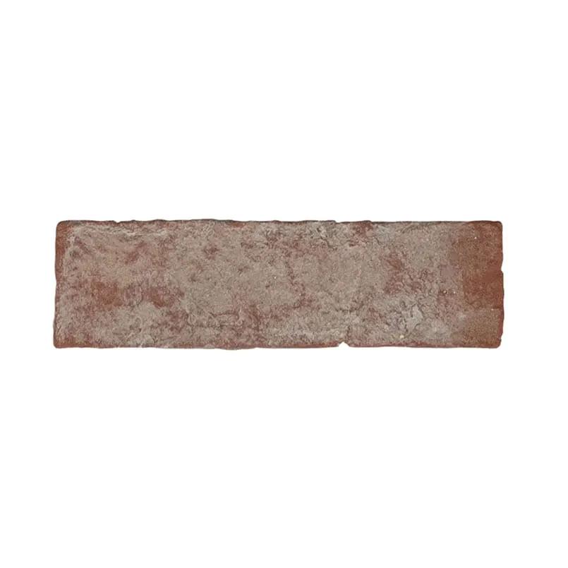 Noble Red Clay Brick Tile 2.25x7.5 Tumbled Mosaics N close up