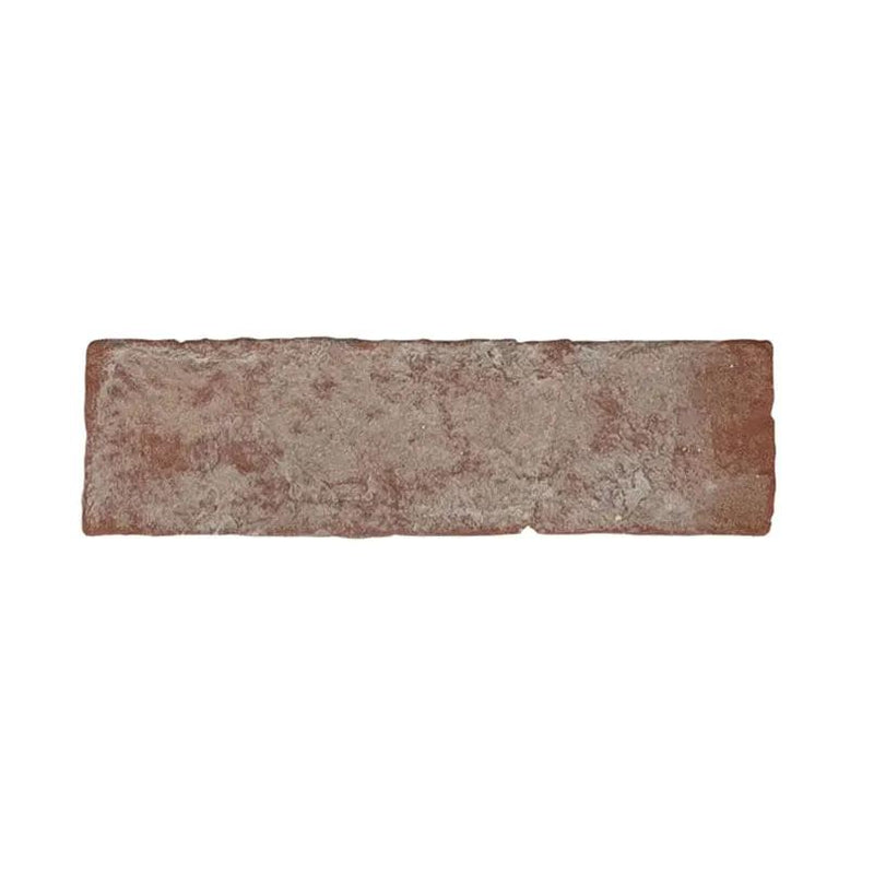 Noble Red Clay Brick Tile 2.25x7.5 Tumbled Mosaics N close up