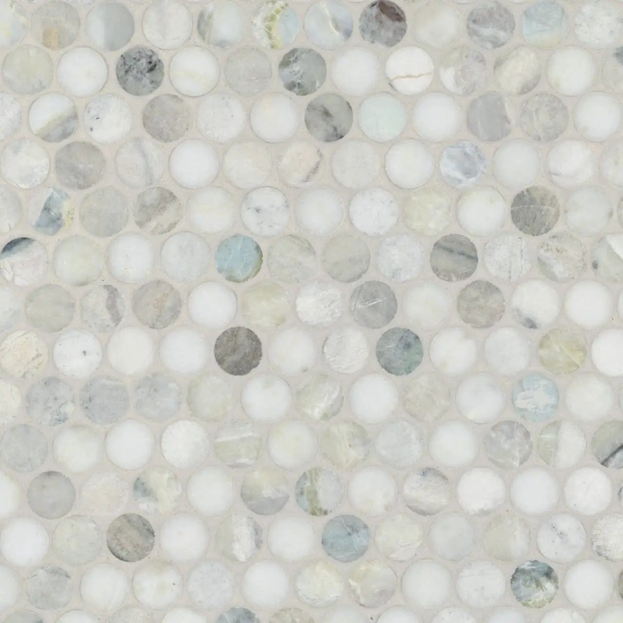 Cloudland Round Pattern Polished Marble Mosaics close up