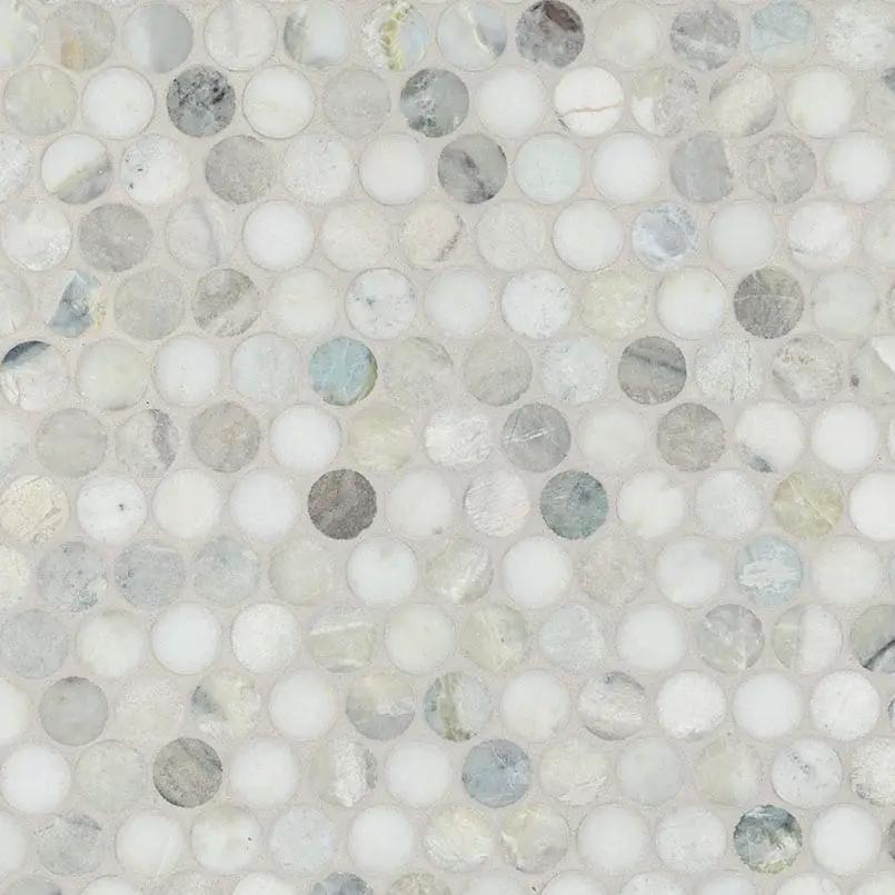 Cloudland Round Pattern Polished Marble Mosaics close up