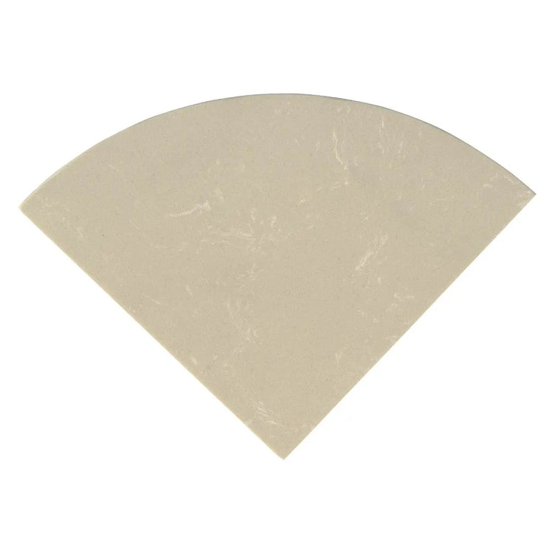 Engineered Beige 9" Radius Cornershelf Polished Marble Mosaics close up