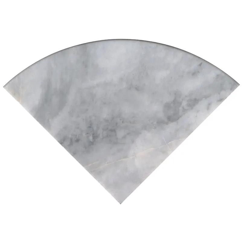 Turkish Carrara 9" Radius Cornershelf Polished Marble Mosaics close up