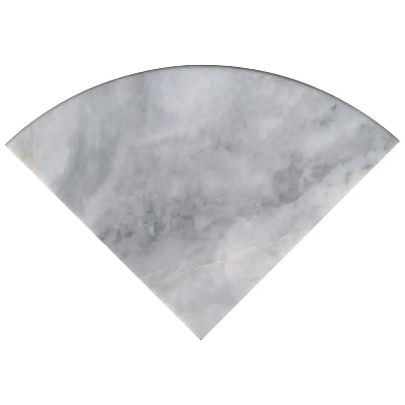 Turkish Carrara 9" Radius Cornershelf Polished Marble Mosaics close up