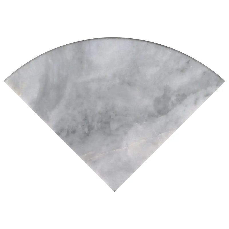 Turkish Carrara 18" Radius Seat Polished Marble Mosaics close up