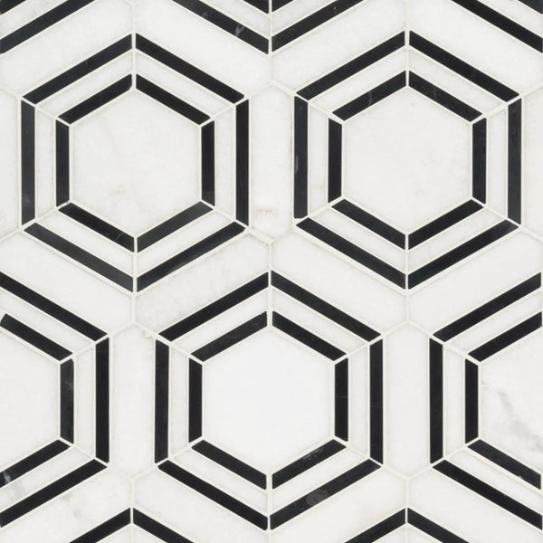 Georama Nero Polished Pattern Marble Mosaics