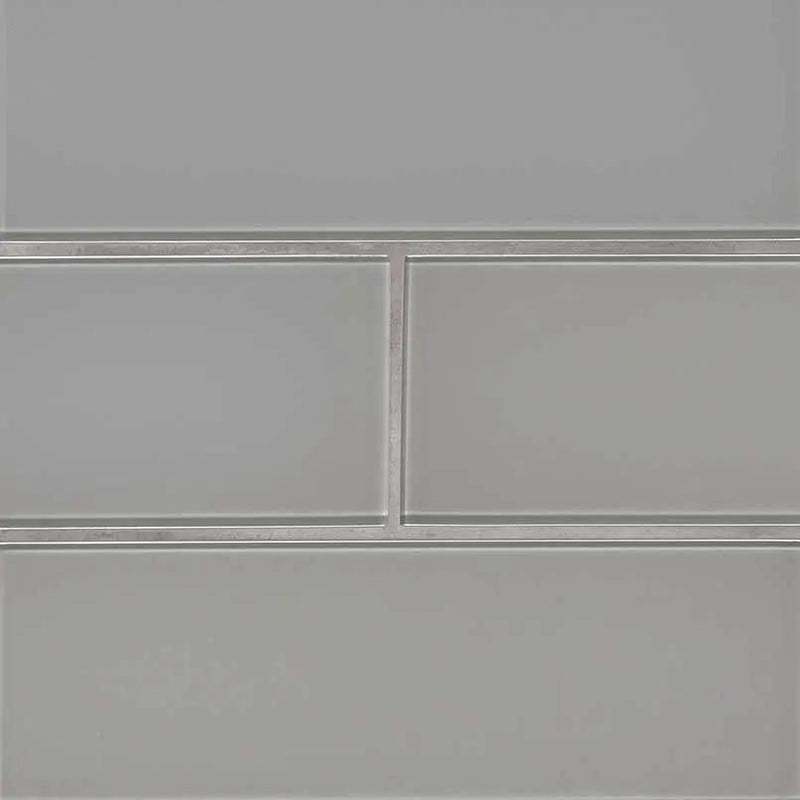 Oyster Gray Subway Tile 4x12 Glass Mosaics by MSI Surfaces