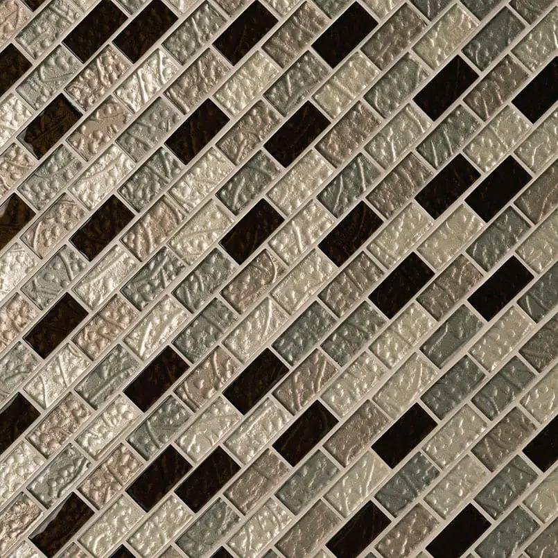 Ayres Blend 1x2x8mm Glass Mosaics angled view