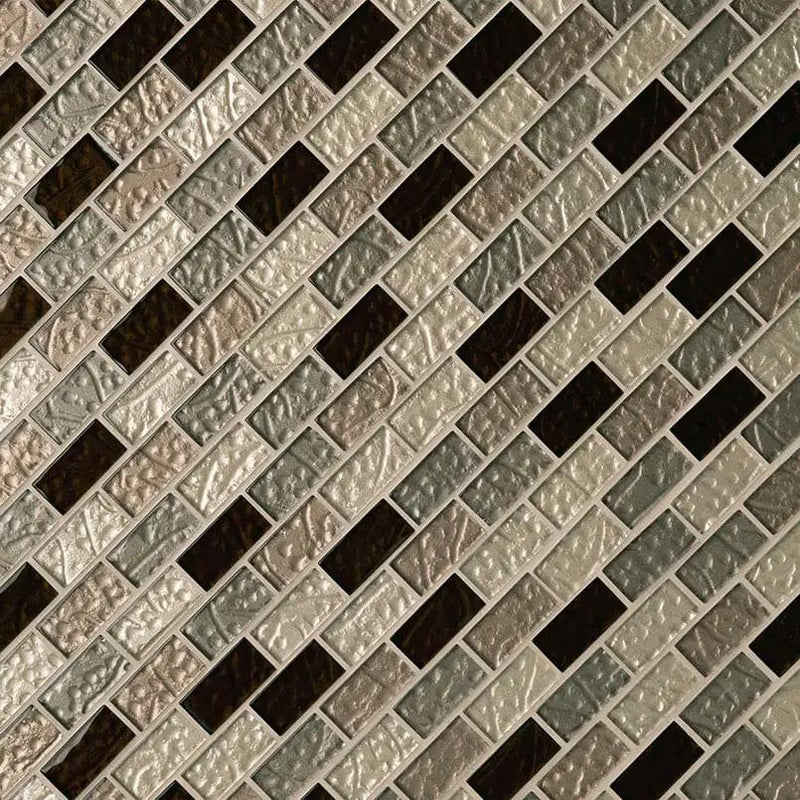 Ayres Blend 1x2x8mm Glass Mosaics angled view