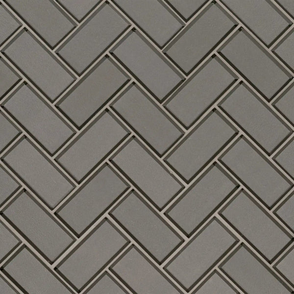 Champagne Bevel Herringbone 8mm Glossy Glass Mosaics 2x4