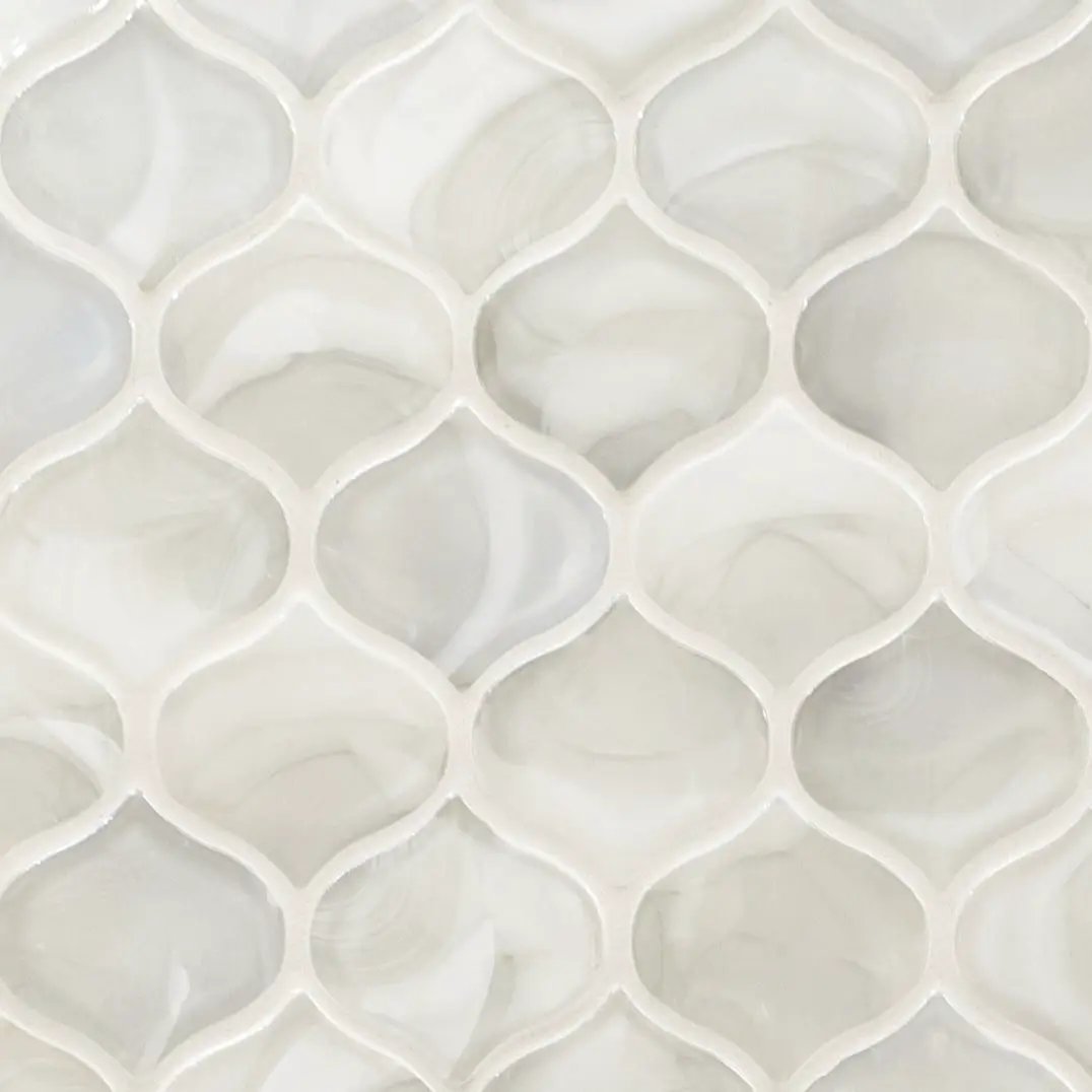 Pearla Arabesque 8mm Pattern Glass Mosaics close up