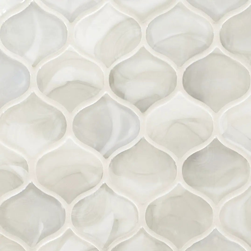 Pearla Arabesque 8mm Pattern Glass Mosaics close up