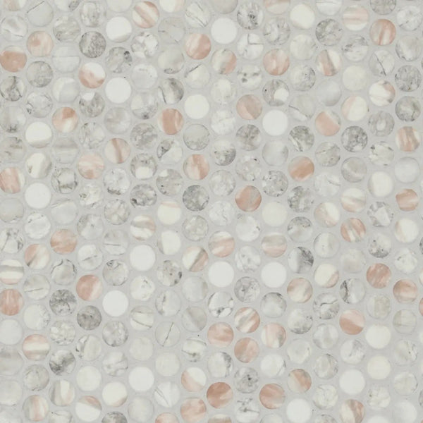 Briar Rosa Penny Round Tile Matte Glass Mosaics
