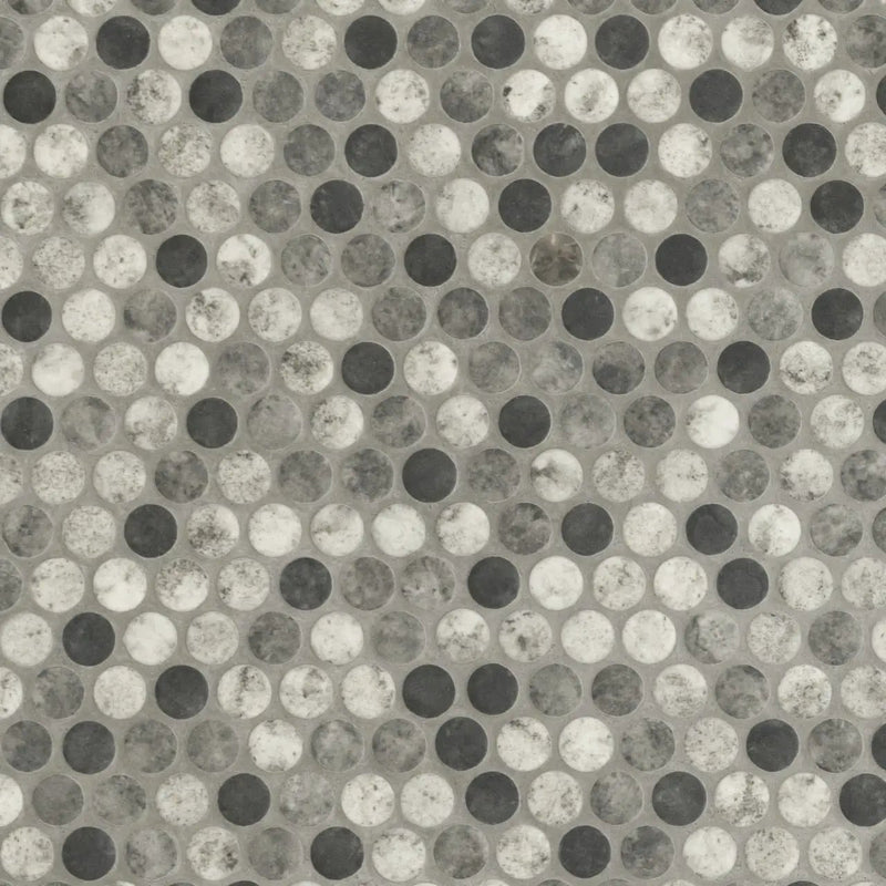 Urban Tapestry Penny Round 6mm Glass Mosaics close up