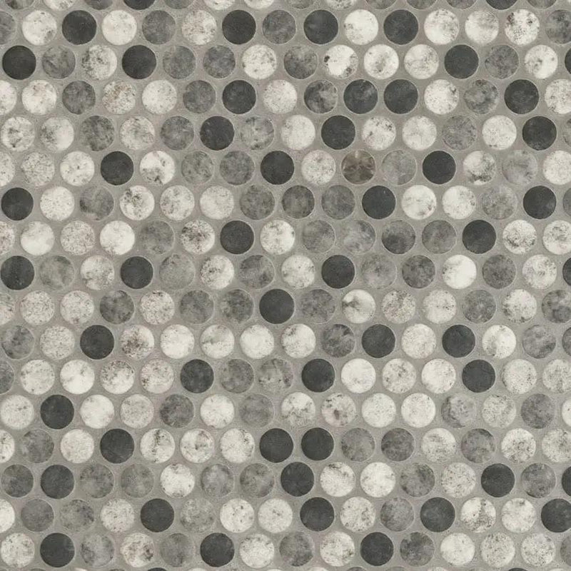 Urban Tapestry Penny Round 6mm Glass Mosaics close up