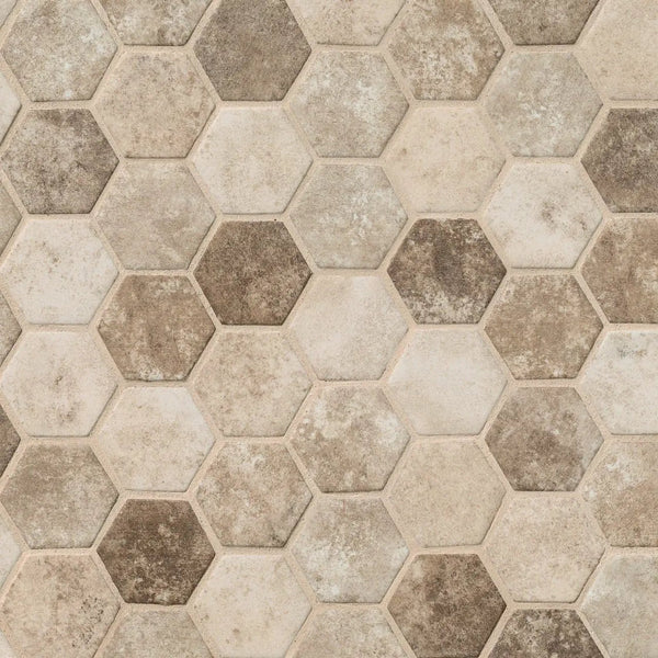 Sandhills Hexagon Mosaic Tile Pattern Glass