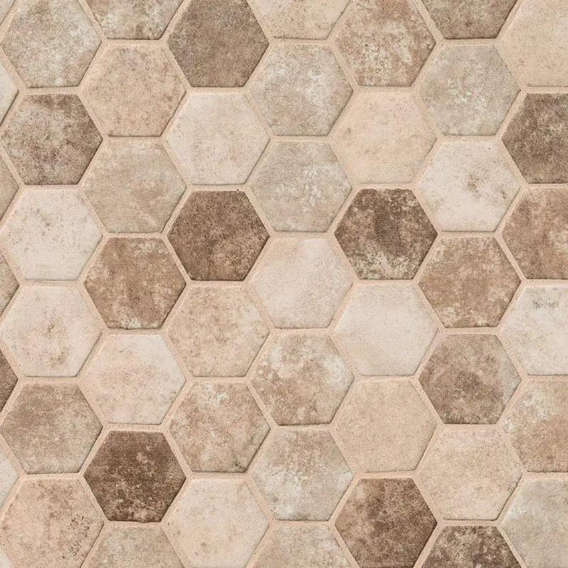 Sandhills Hexagon Mosaic Tile Pattern Glass by MSI Surfaces