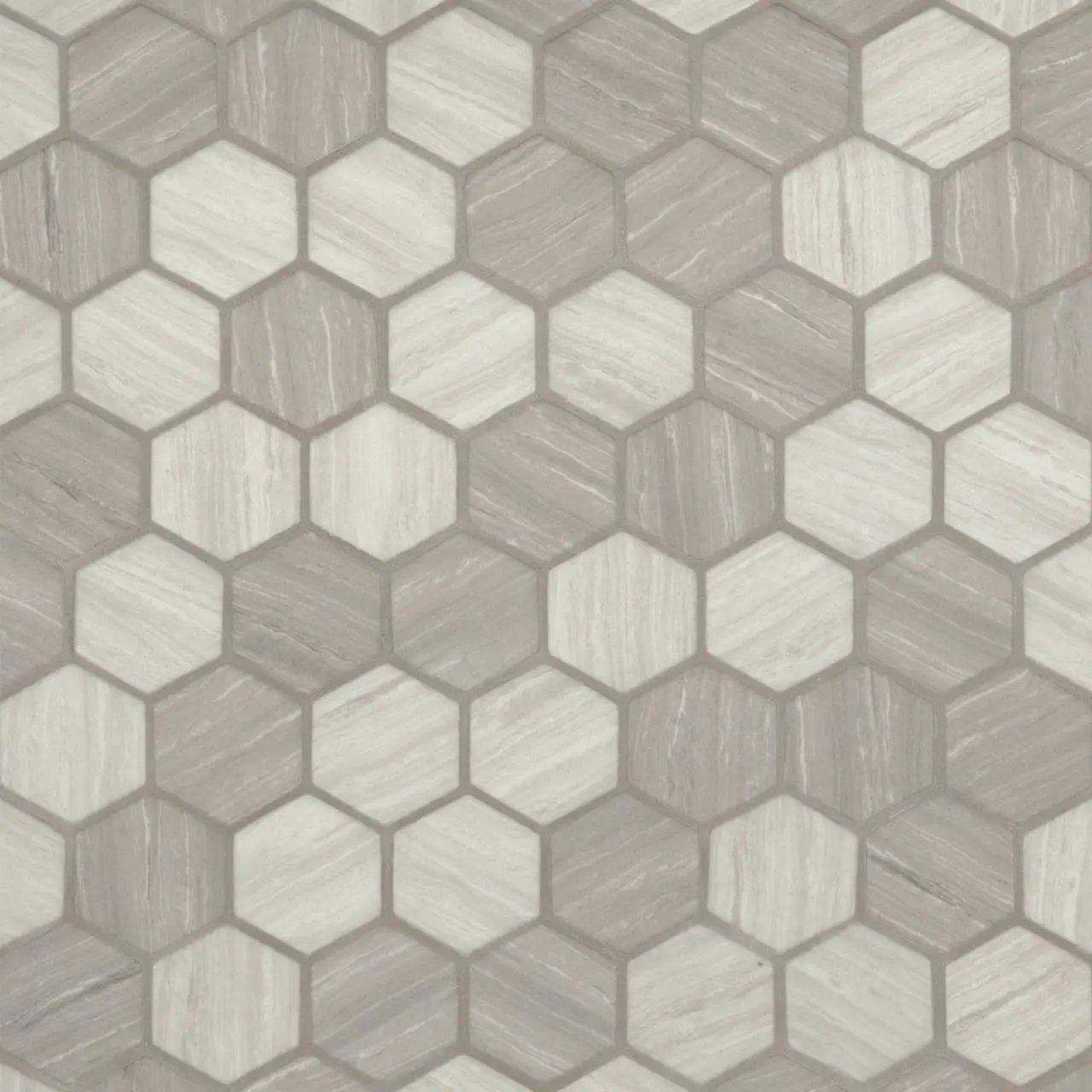 Silva Oak 2" Hexagon Mosaic Tile Glass close up