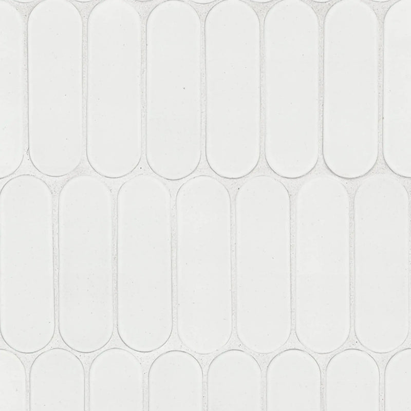 Bianco Glossy Ellipse Tile Pattern Glass Mosaics by MSI Surfaces