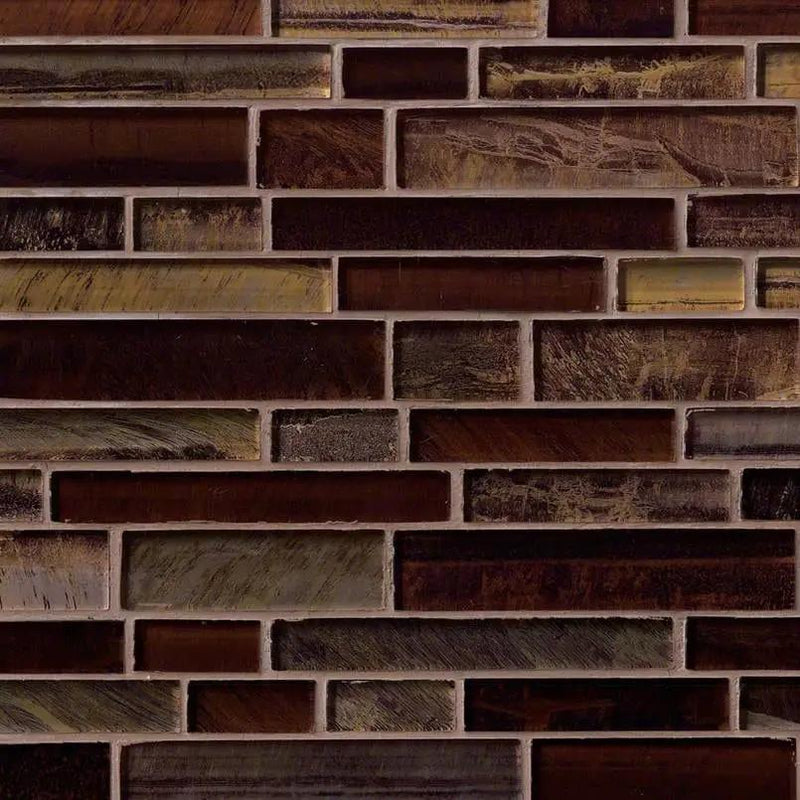 Artista Interlocking Pattern 8mm Glass Mosaics by MSI Surfaces