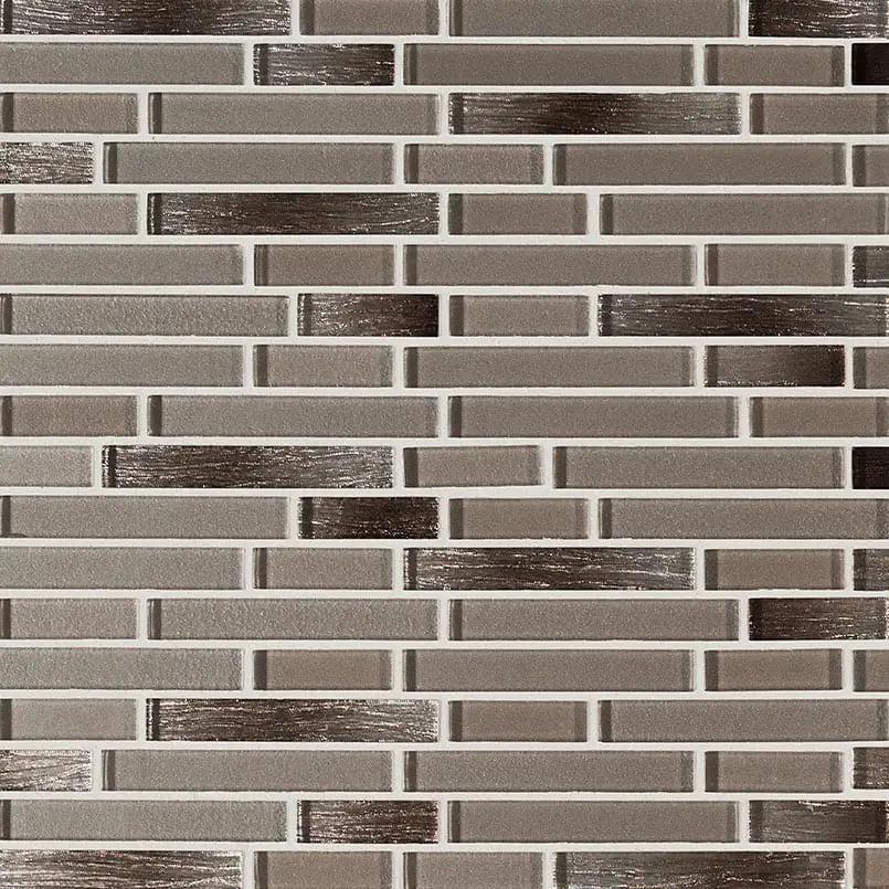 Champagne Blend Interlocking 6mm Pattern Glass Mosaics close up