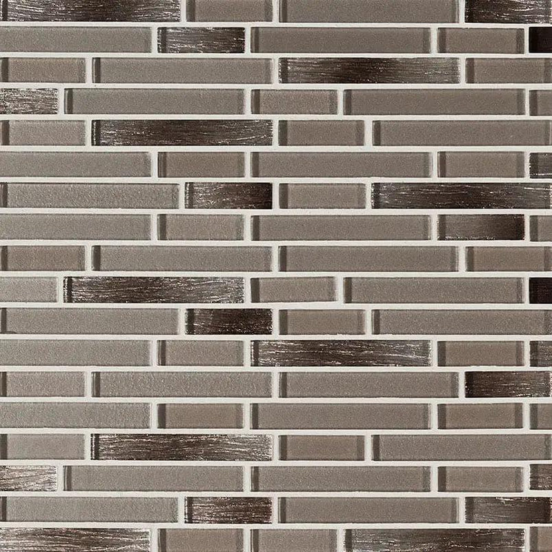Champagne Blend Interlocking 6mm Pattern Glass Mosaics close up