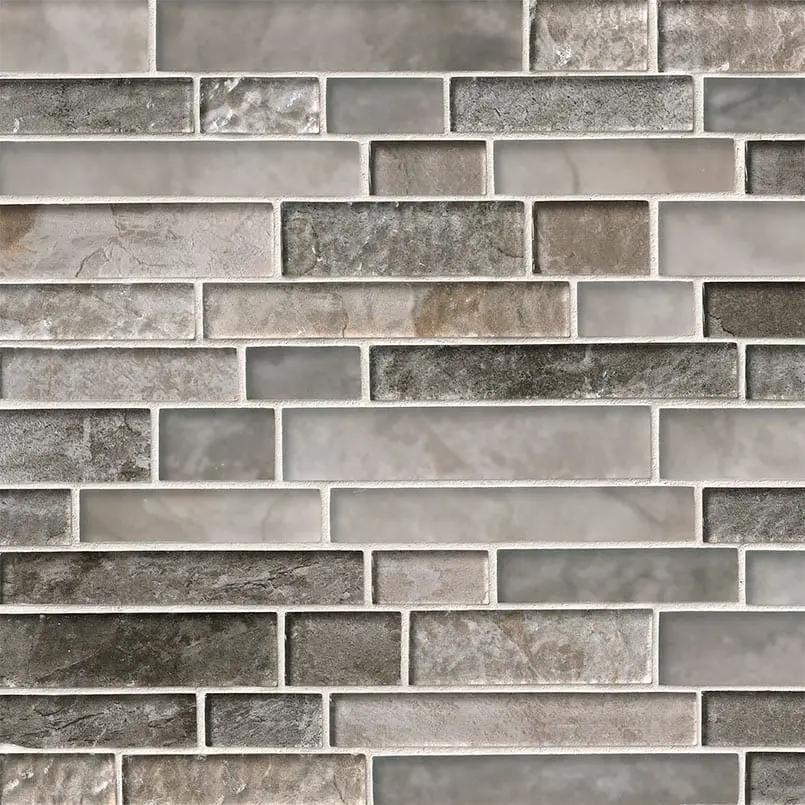Savoy Interlocking Pattern 8mm Glass Mosaics close up