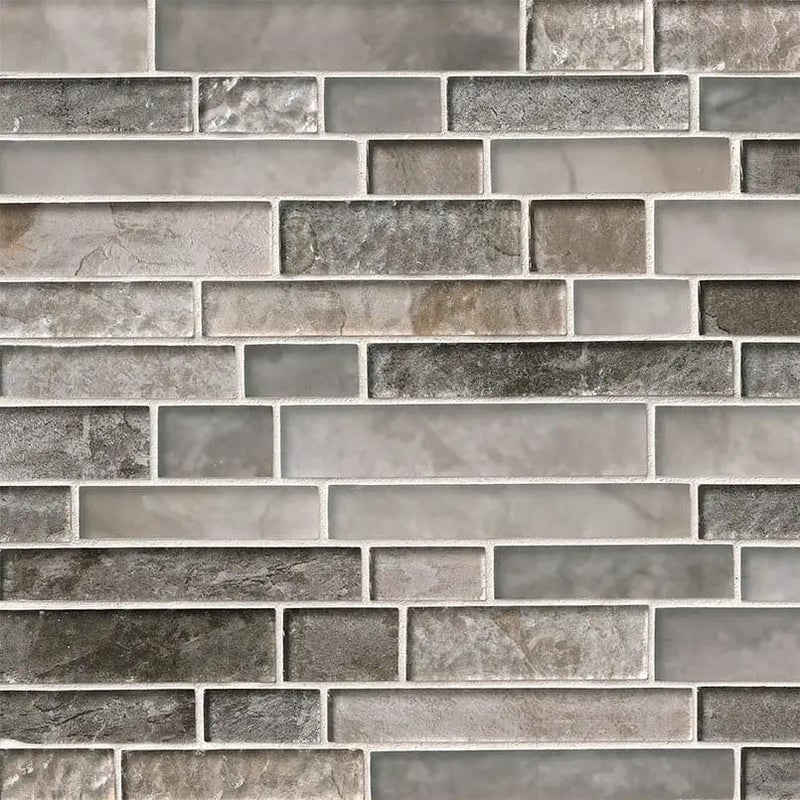 Savoy Interlocking Pattern 8mm Glass Mosaics close up