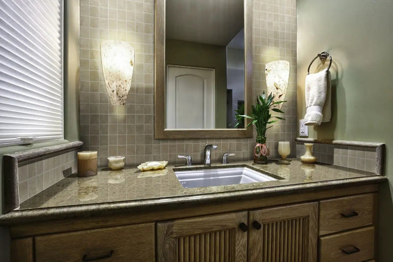 Taos Interlocking Pattern 8mm Glass Mosaics in a finished room