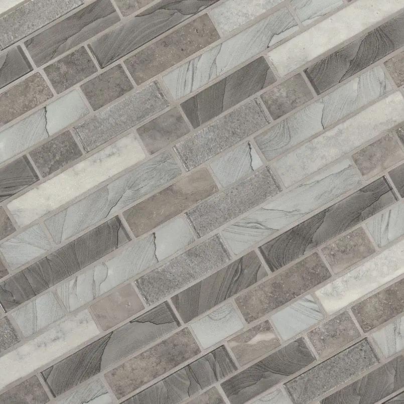 Tarvos Interlocking 6mm Pattern Glass Mosaics angled view