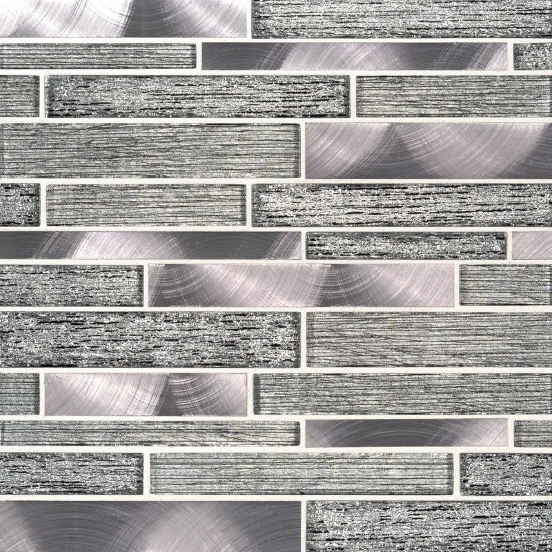 Volcanic Luxe Interlocking 8mm Pattern Glass Mosaics close up