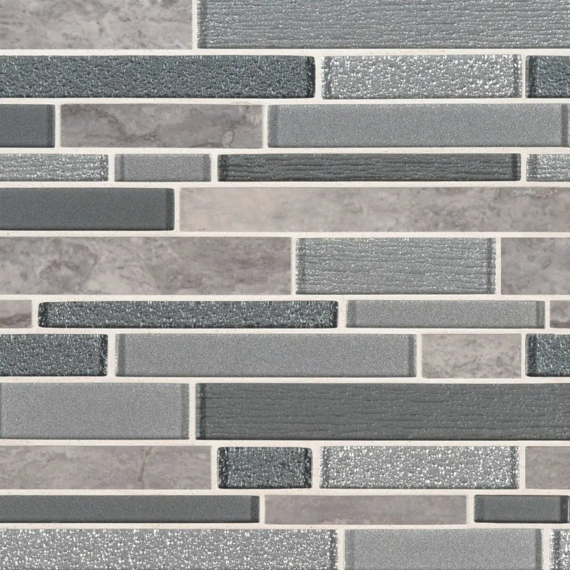 Smoky Alps Interlocking 8mm Pattern Porcelain Mosaics close up