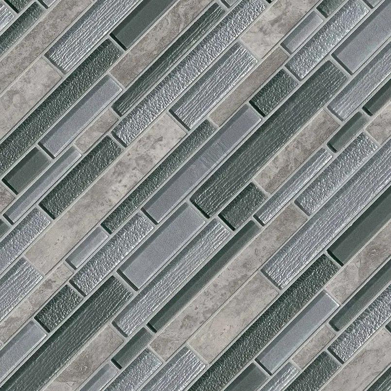 Smoky Alps Interlocking 8mm Pattern Porcelain Mosaics angled view