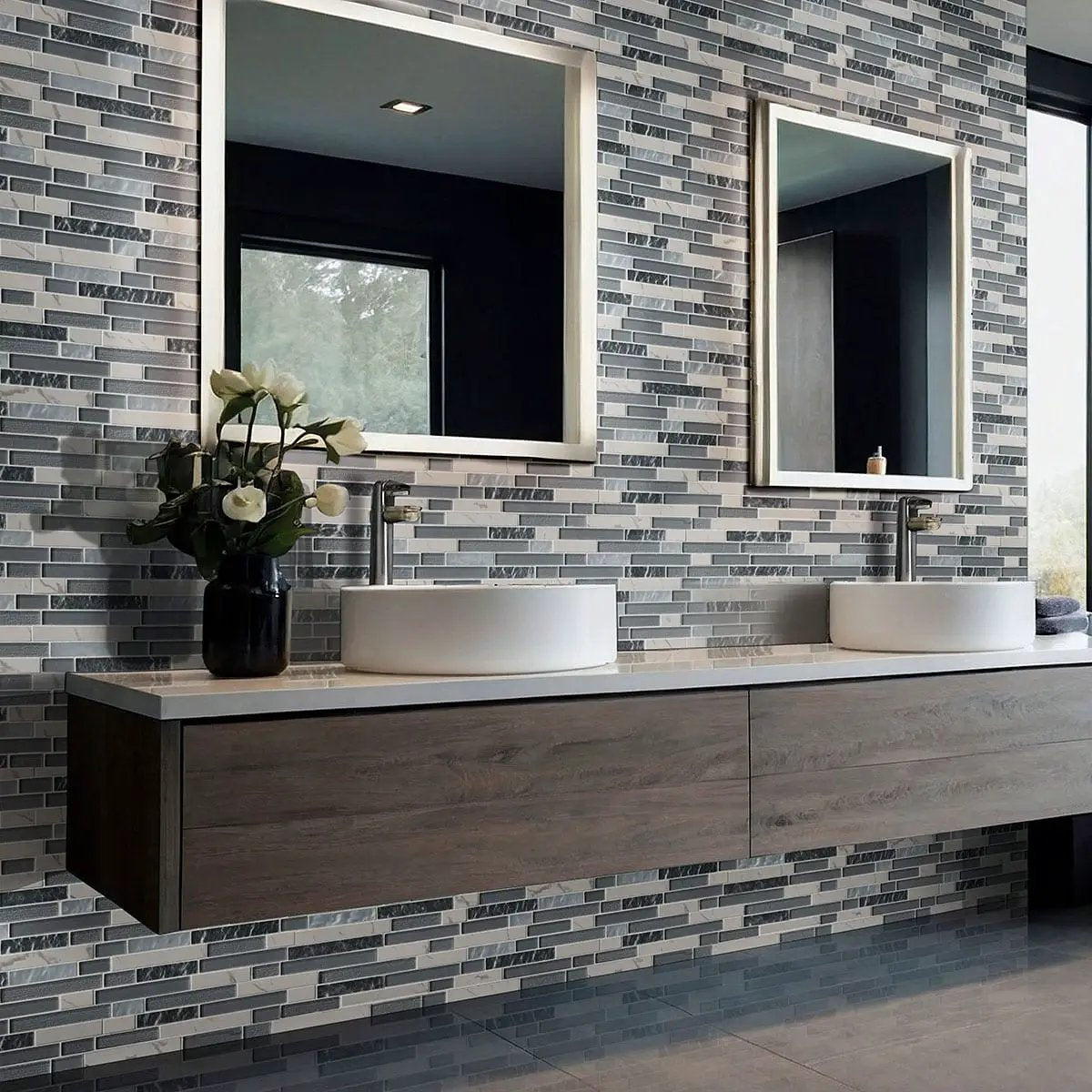 Whistler Ice Interlocking 8mm Pattern Porcelain Mosaics by MSI Surfaces