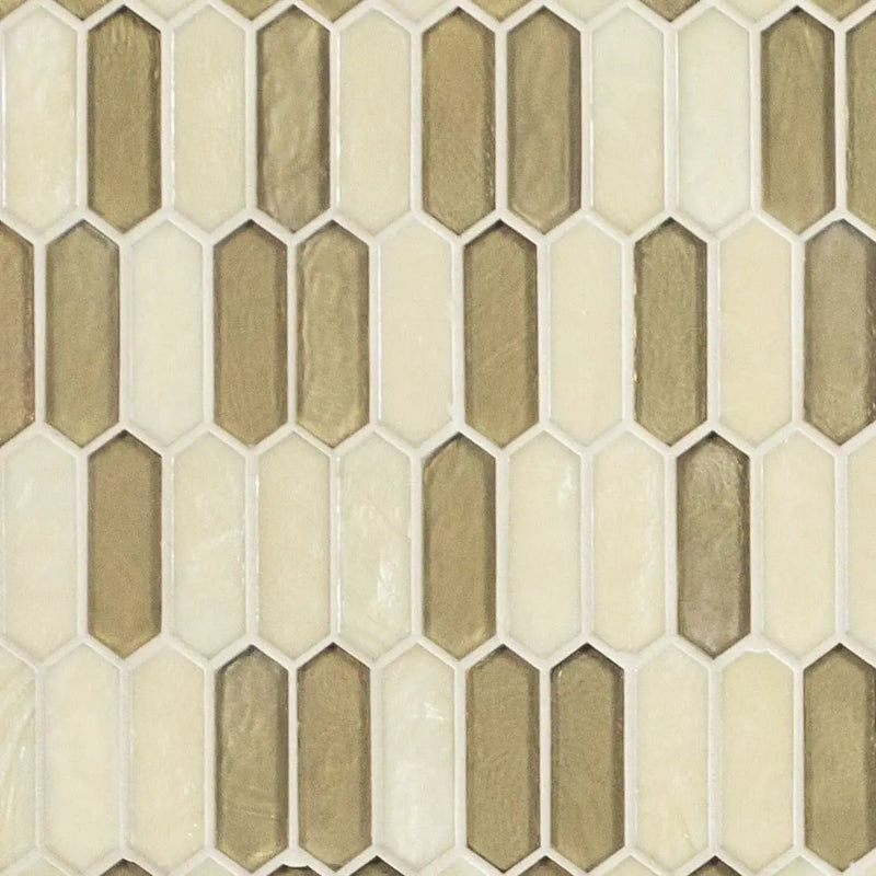 Pixie Gold 6mm Pattern Glass Mosaics close up