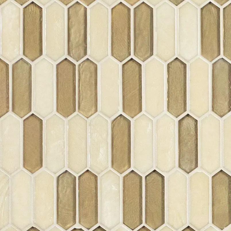 Pixie Gold 6mm Pattern Glass Mosaics close up