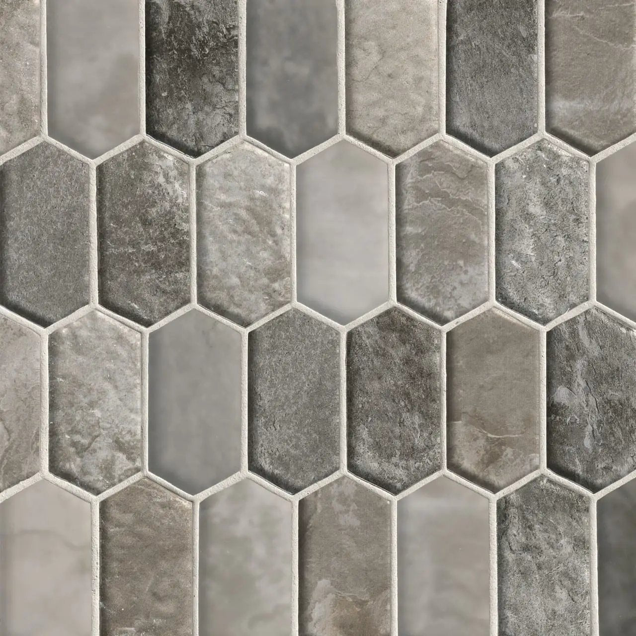 Savoy Picket Pattern 8mm Glass Mosaics close up