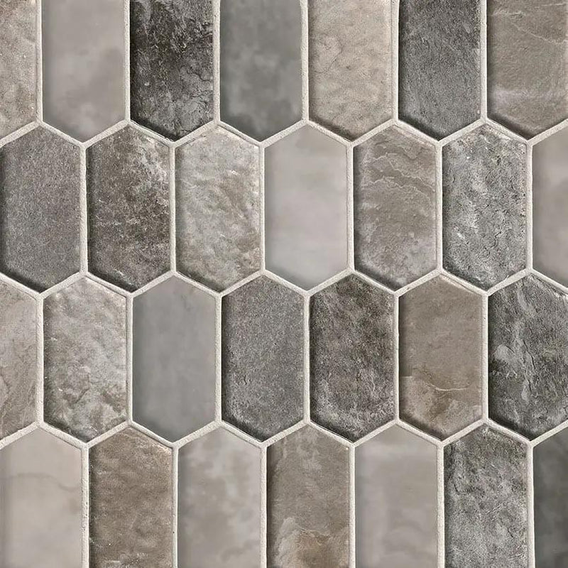 Savoy Picket Pattern 8mm Glass Mosaics close up