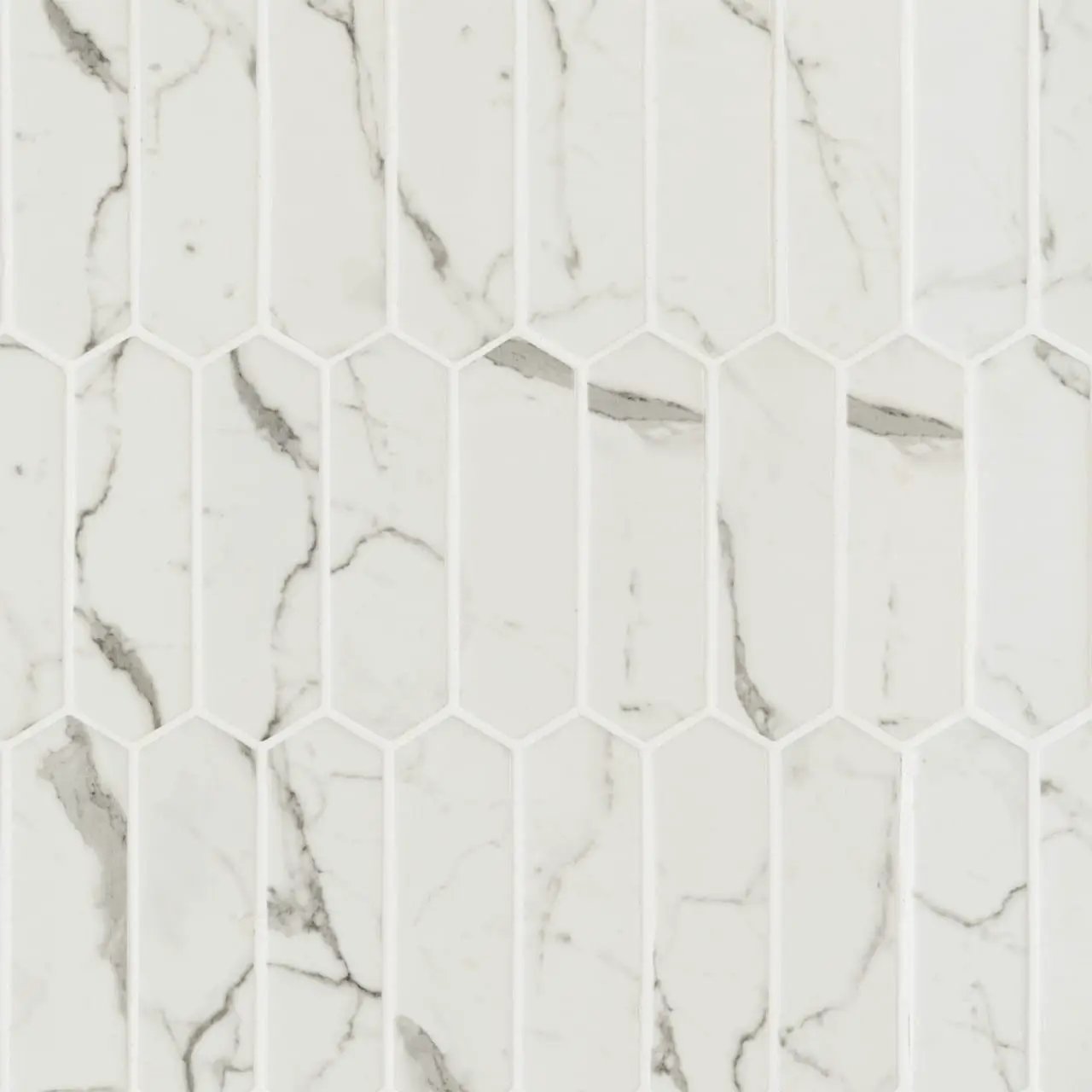 Statuario Celano Picket 6mm Glass Mosaics by MSI Surfaces