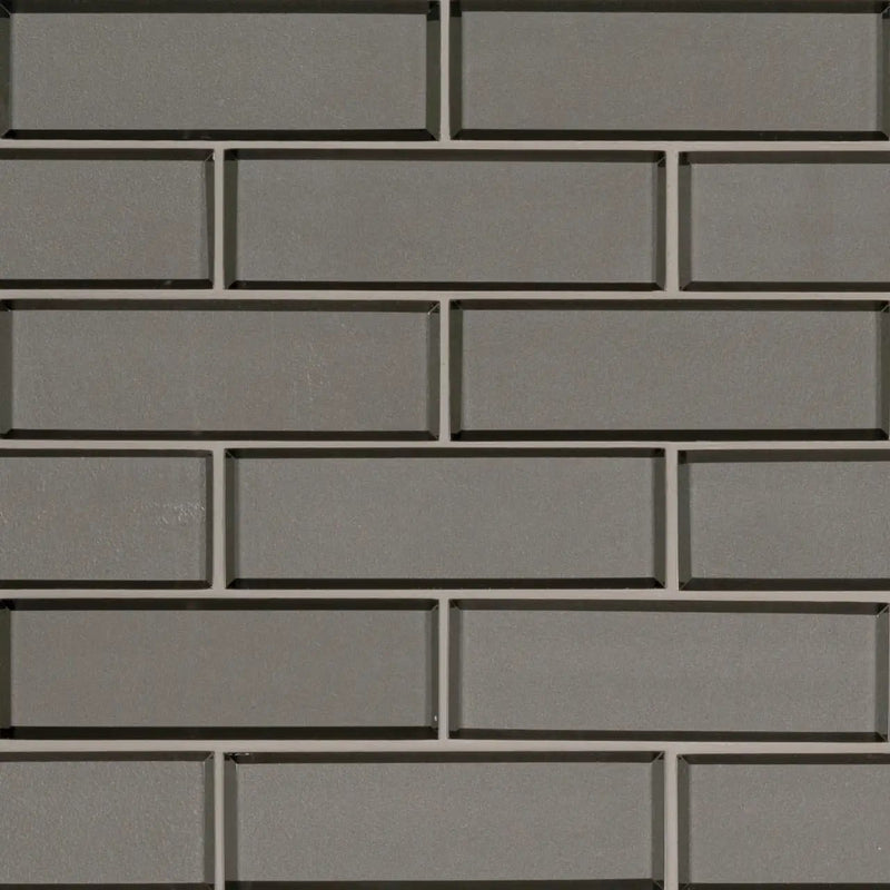 Champagne Bevel Subway Tile 2x6 Glossy Glass Mosaics close up