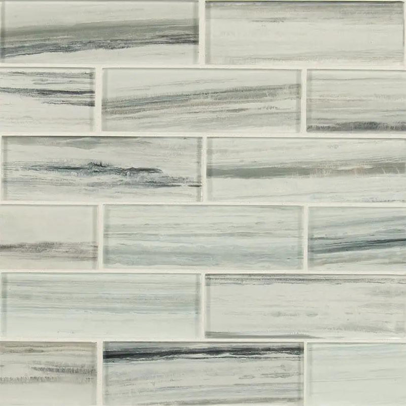 Malta Cliffs Subway Tile 2x6 Glass Mosaics close up