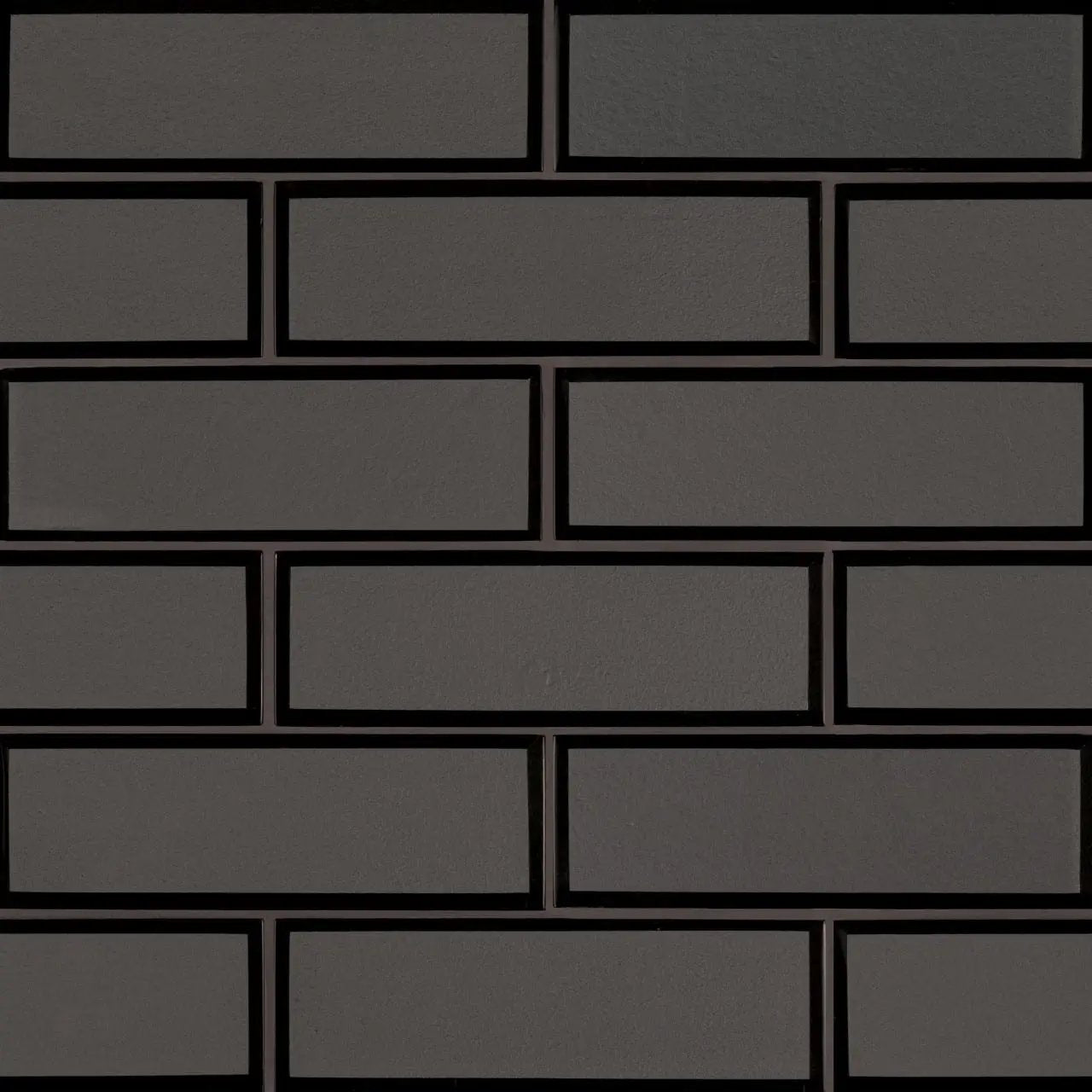 Metallic Gray Bevel Subway Tile Glossy Glass Mosaics 2x6 close up