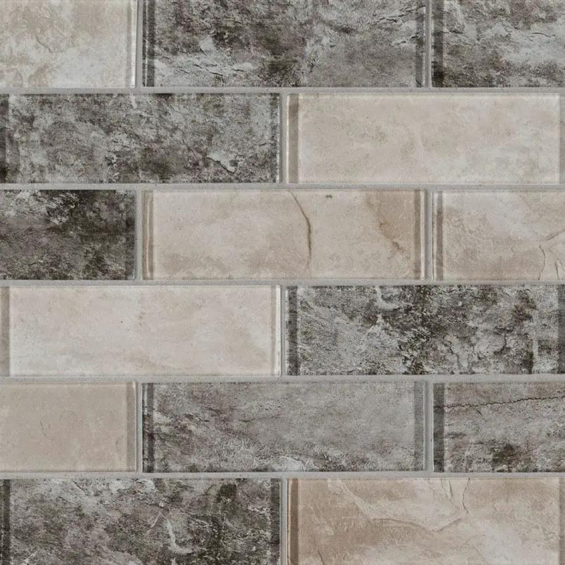 Savoy Subway Tile 2x6 Glass Mosaics close up